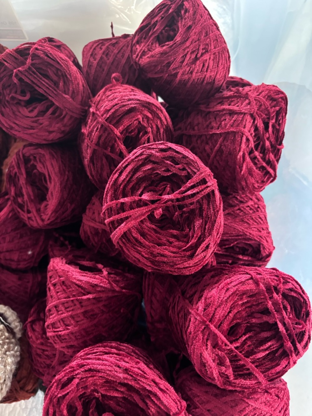 24 total skeins of Crimson Red Yarn crocheting/knitting